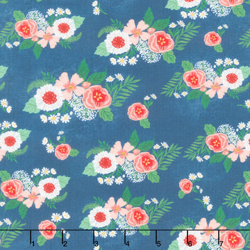 Villa Sol - Floral Bunches Navy Yardage