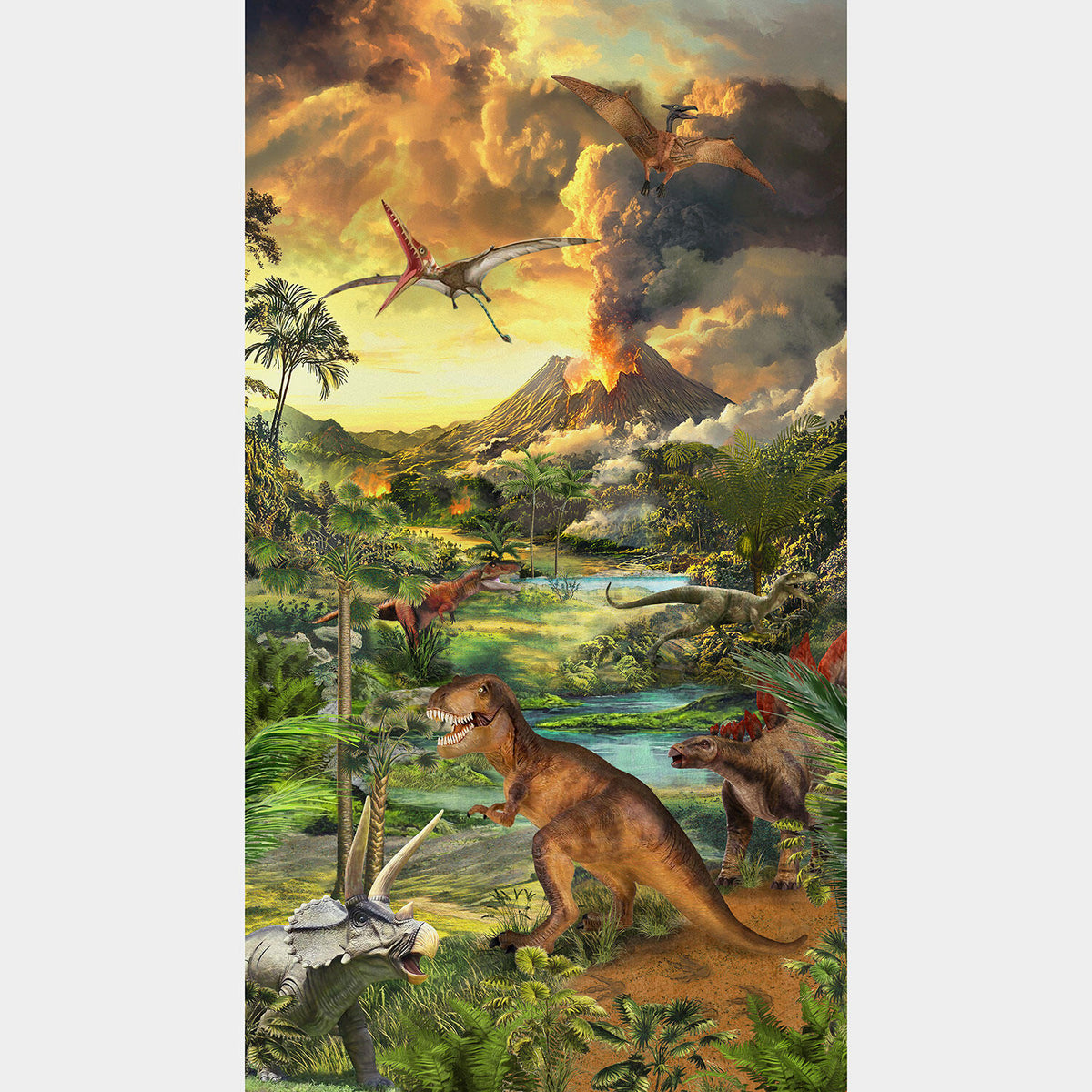 Prehistoric Paradise - A Window into the Past Lush Green Panel