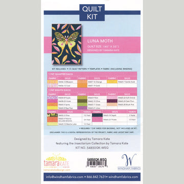 The Luna Moth Quilt Kit