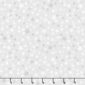 Playtime Flannel - Stars Grey Yardage Primary Image