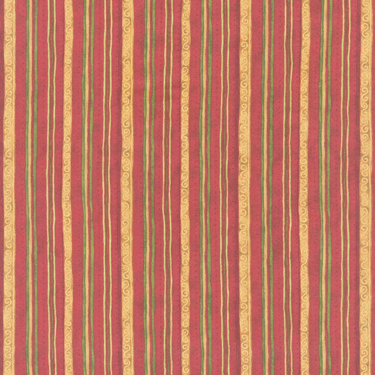 Star Of Wonder, Star Of Light - Scroll Stripe Red Yardage Primary Image