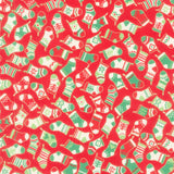 Holiday Charms - Holiday ColorstoryStockings Crimson Yardage Primary Image