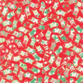 Holiday Charms - Holiday ColorstoryStockings Crimson Yardage Primary Image