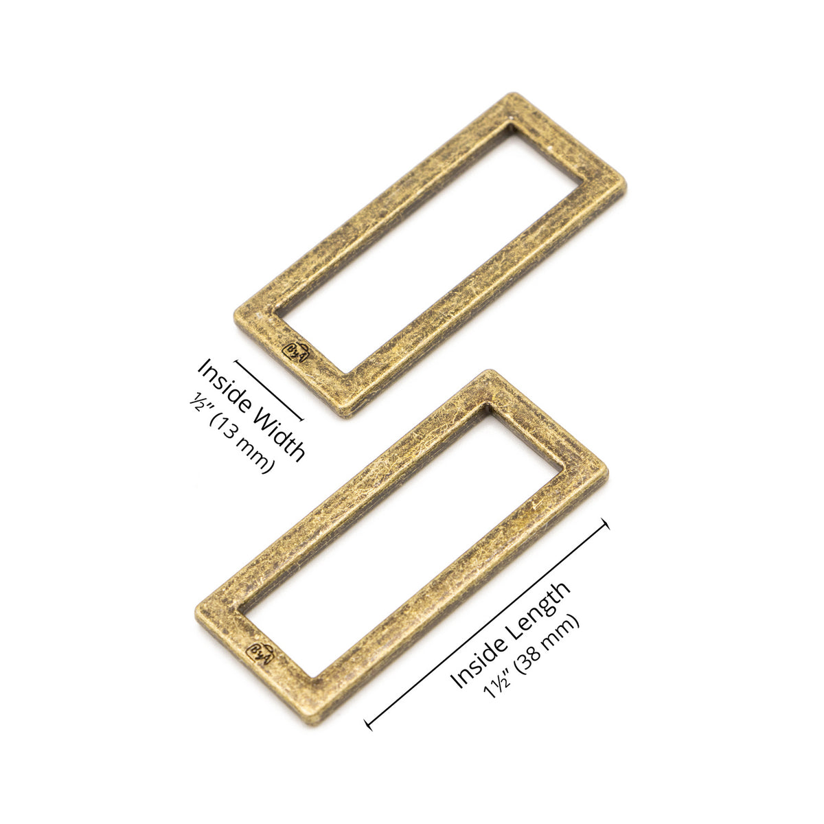 ByAnnie 1.5" Rectangle Ring Antique Brass - Set of Two Primary Image