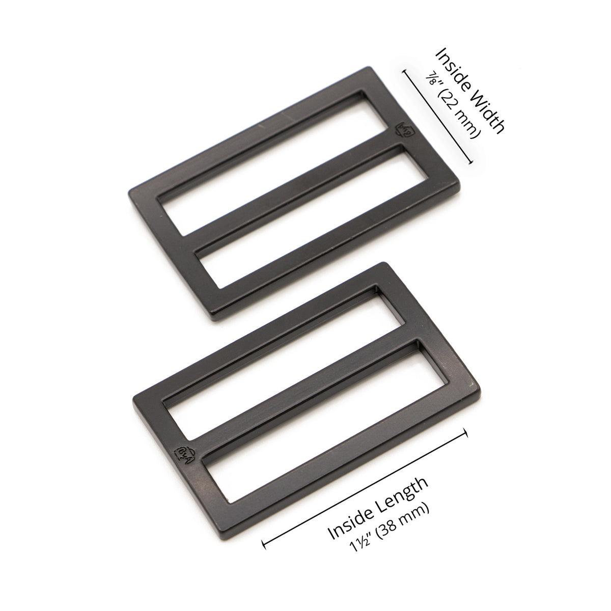 ByAnnie 1.5" Wide Mouth Flat Slider Black Metal - Set of Two Primary Image