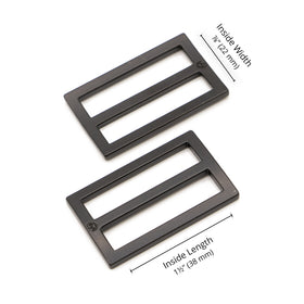 ByAnnie 1.5" Wide Mouth Flat Slider Black Metal - Set of Two Primary Image
