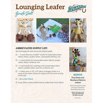 Lounging Leafer Plush Giraffe Doll Pattern Alternative View #1