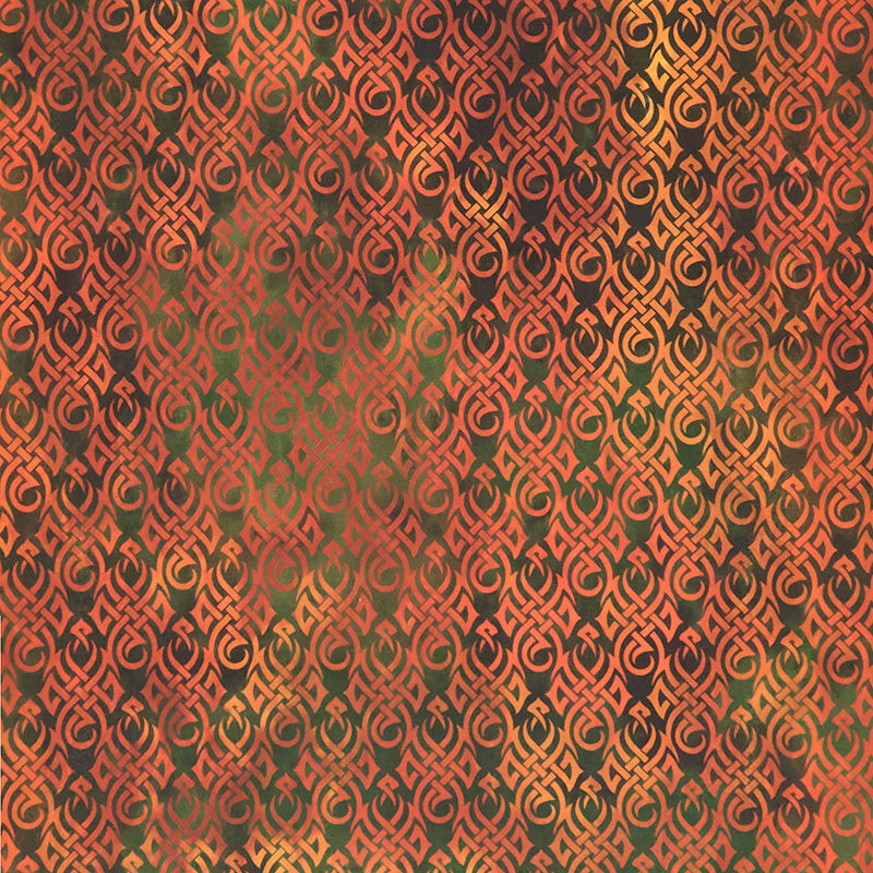 Dragons (In the Beginning) - Flames Green Yardage Primary Image