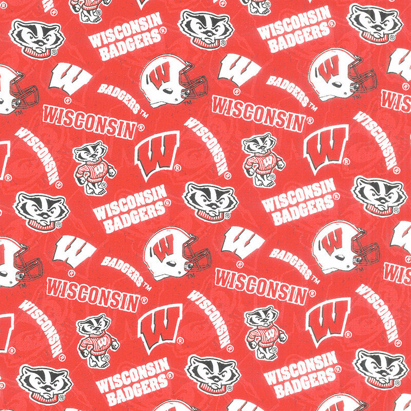 NCAA - Wisconsin Tone on Tone Red Yardage Primary Image