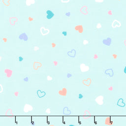 Cozy Cotton Flannels - Hearts Mint Yardage Primary Image