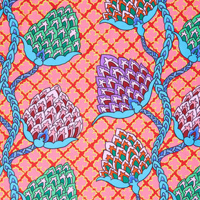 Kaffe Fassett Collective - February 2024 - Bright ColorwayPaisley Flower - Fuchsia Yardage Primary Image