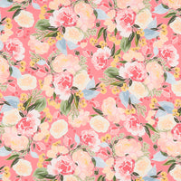 Mon Cheri (Riley Blake) - Floral Raspberry Yardage Primary Image