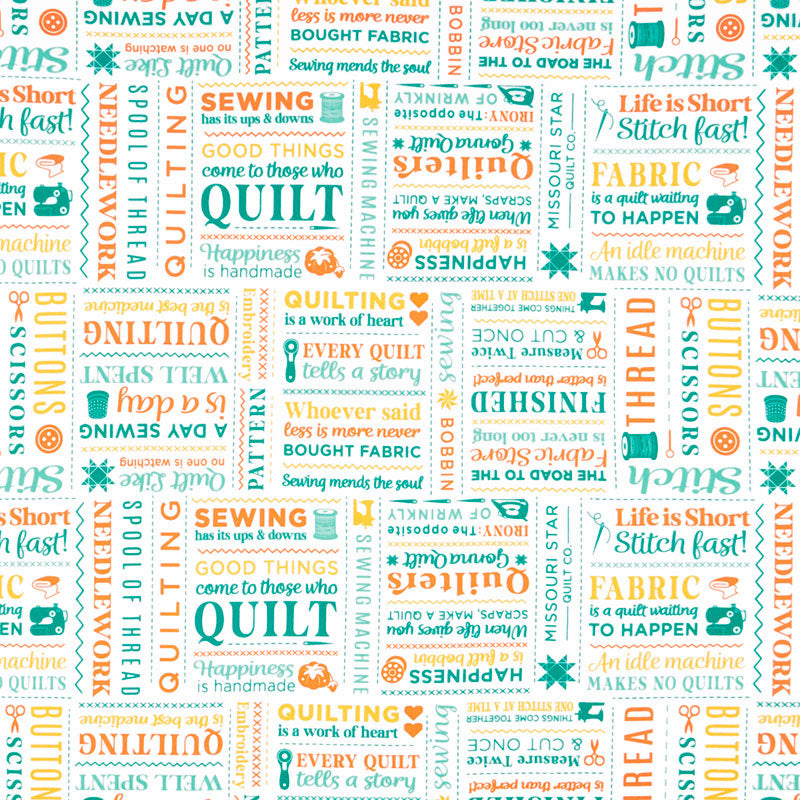 Quilt Town - Jenny's Quilt Sayings Multi Yardage Primary Image