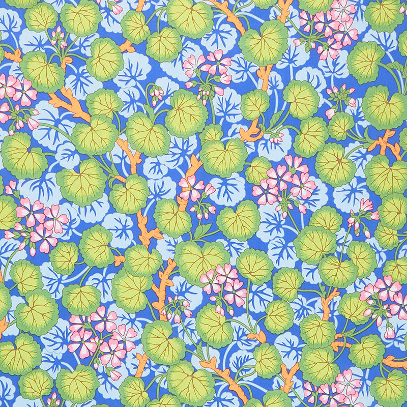 Kaffe Fassett Collective - February 2023 - Climbing Geraniums Blue Yardage Primary Image