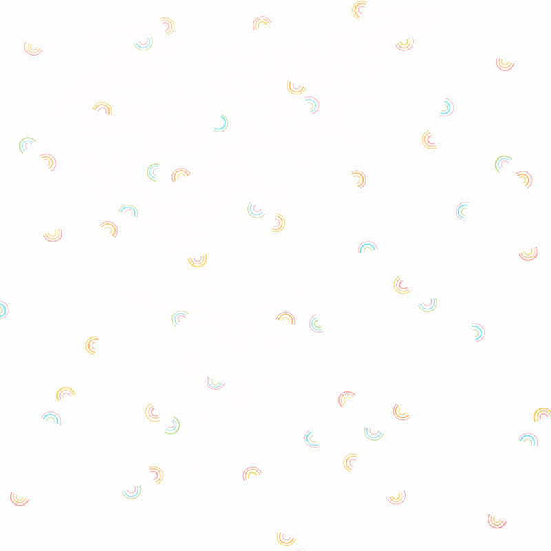 Cozy Cotton Flannels - Rainbow White Yardage Primary Image