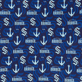 NHL - Seattle Kraken Tone on Tone Navy Yardage Primary Image