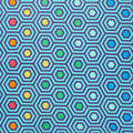 Tula Pink's True Colors - Rainbow Hexy XL Peacock Yardage Primary Image