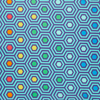 Tula Pink's True Colors - Rainbow Hexy XL Peacock 108" Yardage