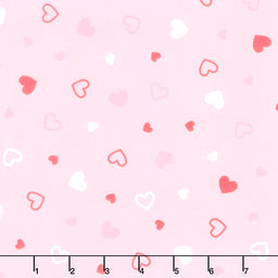Cozy Cotton Flannels - Hearts Pink Yardage Primary Image