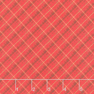 Holiday Charms - Plaid Red Metallic Yardage Primary Image
