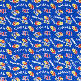 NCAA - Kansas Tone on Tone Blue Yardage Primary Image