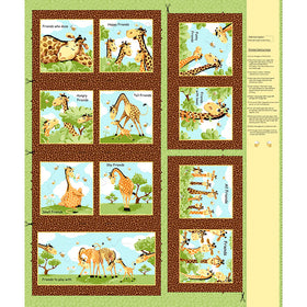 Zoe The Giraffe II - Storybook Brown Panel Primary Image