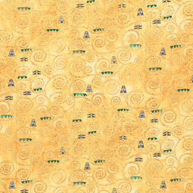 Gustav Klimt - Swirls Gold Metallic Yardage Primary Image