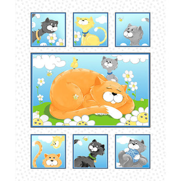 Kitty The Cat - Quilt White Panel Primary Image