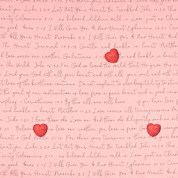 All My Heart - Love Letters Pink Yardage Primary Image