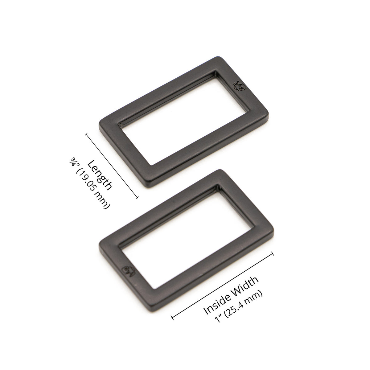 ByAnnie 1" Rectangle Ring Black Metal - Set of Two Primary Image