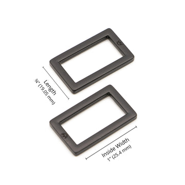 ByAnnie 1" Rectangle Ring Black Metal - Set of Two Primary Image