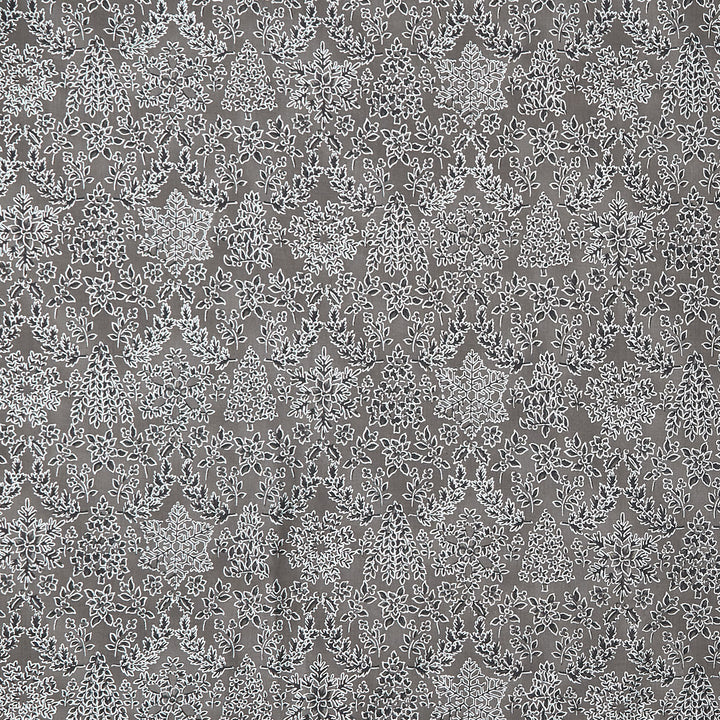 Holiday Flourish - Snow Flower - Damask Suede Yardage Primary Image
