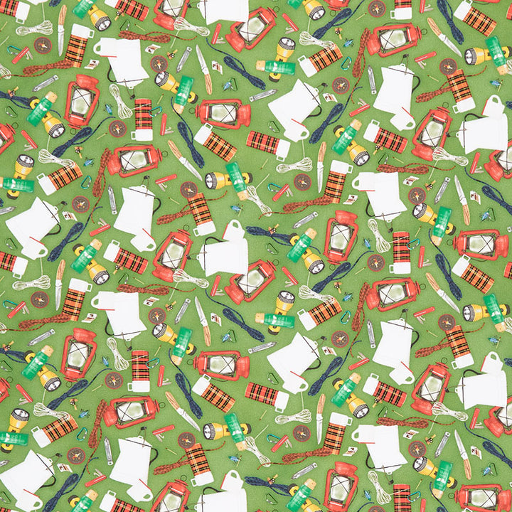 Lake House (Robert Kaufman) - Camping Gear Leaf Green Yardage Primary Image