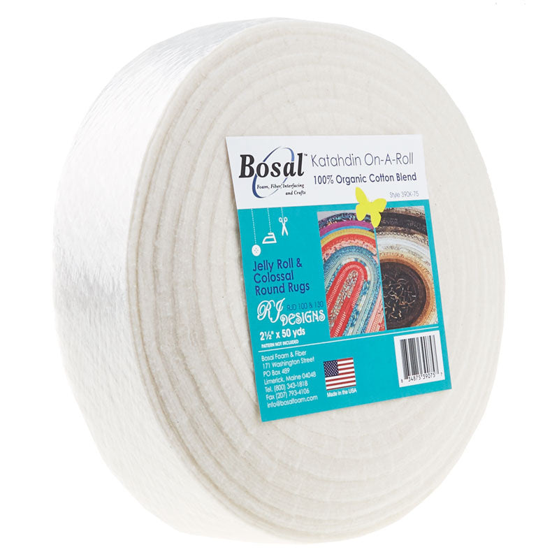 Bosal Katahdin 100% Organic Cotton Precut 2 1/2" x 50 Yard Batting Primary Image