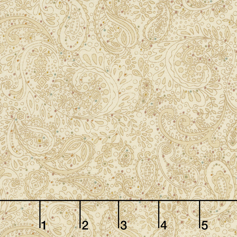 Butter Churn Basics - Small Paisley Beige Yardage