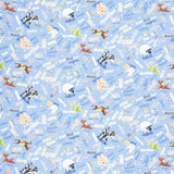 Barnyard Blues - Farm Animal Noises Denim Yardage Primary Image