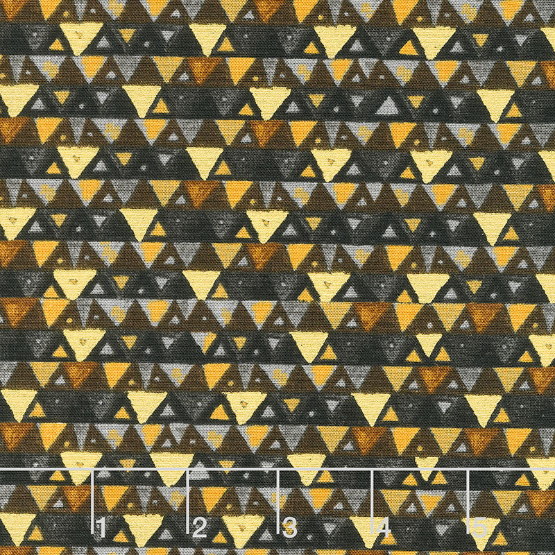 Gustav Klimt - Triangles Black Metallic Yardage Primary Image
