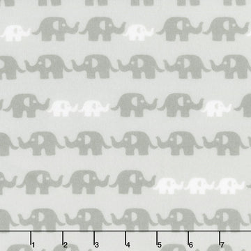 Cozy Cotton Flannels - Pink Elephants Grey Yardage Primary Image