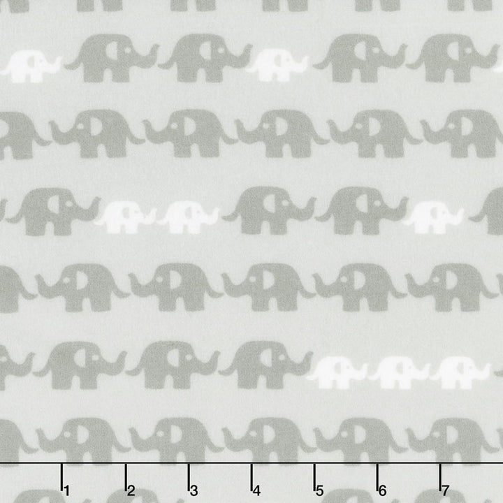 Cozy Cotton Flannels - Pink Elephants Grey Yardage Primary Image