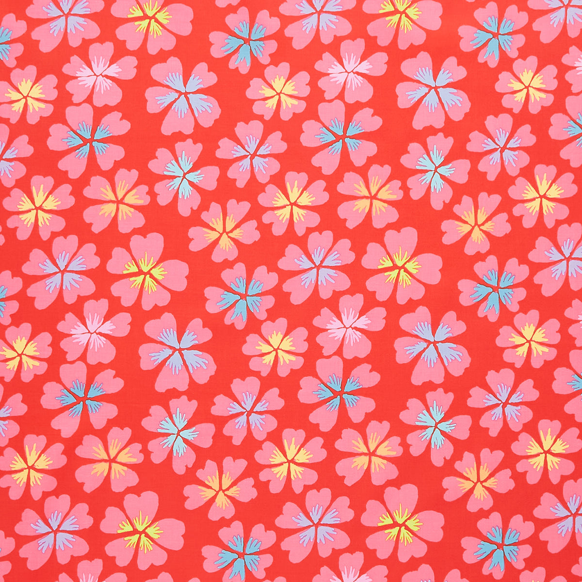 Kaffe Fassett Collective - February 2024 - Bright ColorwayPetals - Red Yardage Primary Image