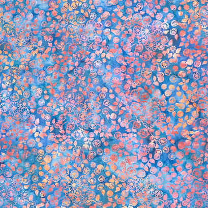Pebbles and Daisies Batiks - Daisy Bouquet Indigo Yardage
