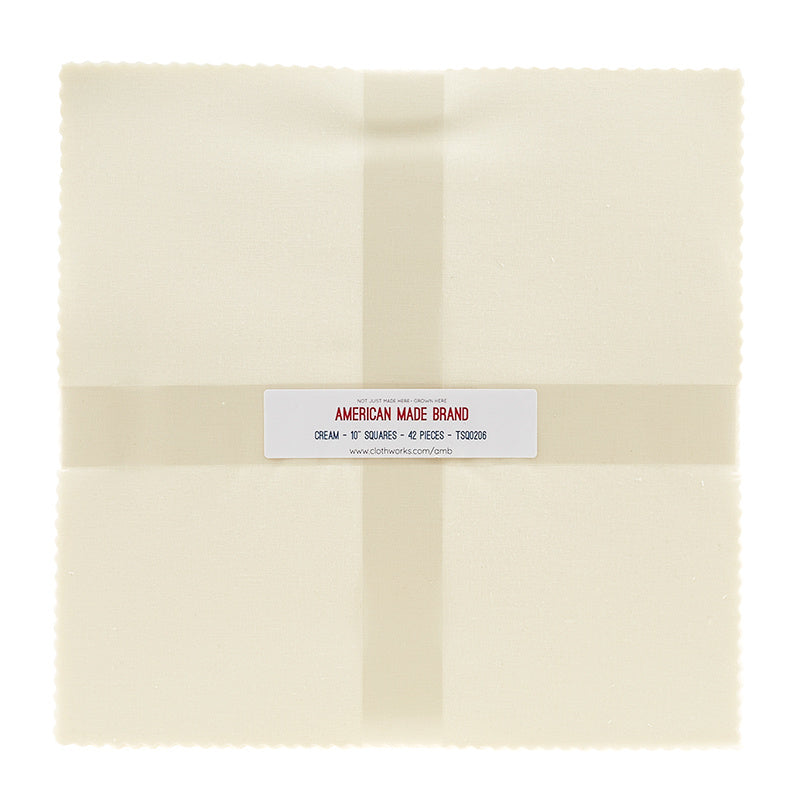 American Made Brand Cotton Solids Cream 10" Squares Primary Image