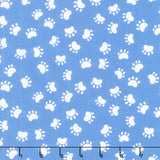 Kitty The Cat - Paw Prints Medium Blue Yardage Primary Image