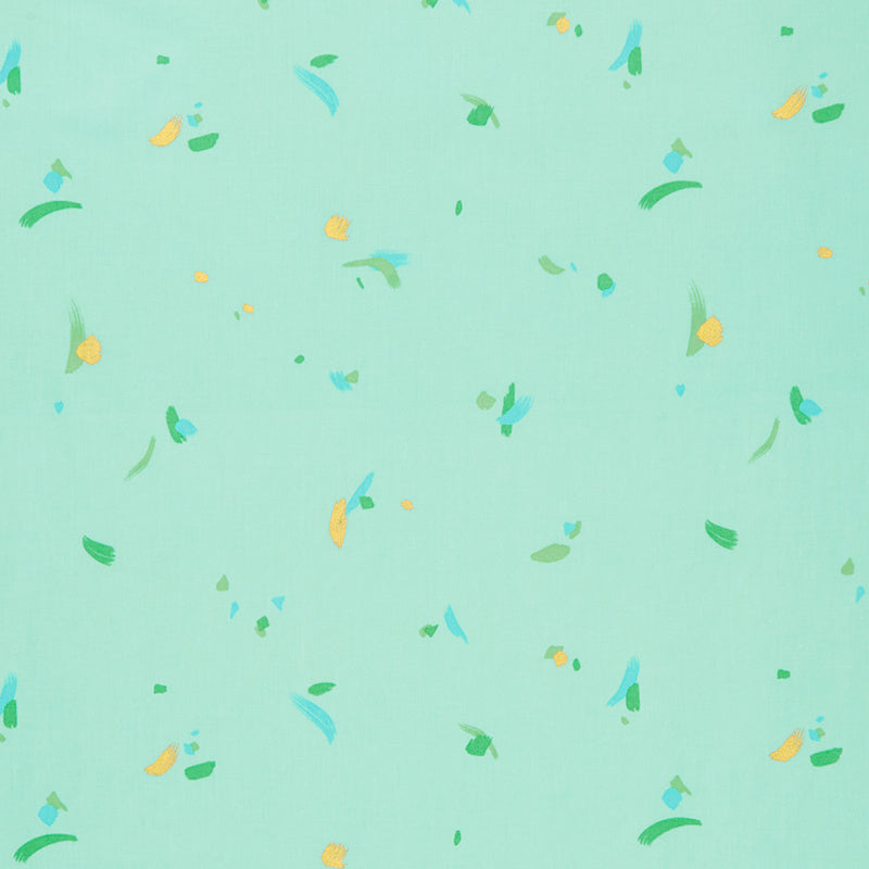 Brushy - Specks Aquamarine Metallic Yardage Primary Image