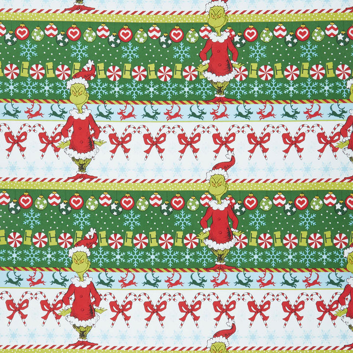 How the Grinch Stole Christmas - Grinch White Candy Stripe Yardage Primary Image