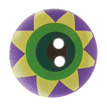 Kaffe Fassett Button - 5/8" Violet Multi Star Flower Primary Image