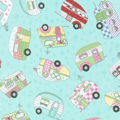 Retro Road Trip - Camper Toss Aqua Yardage