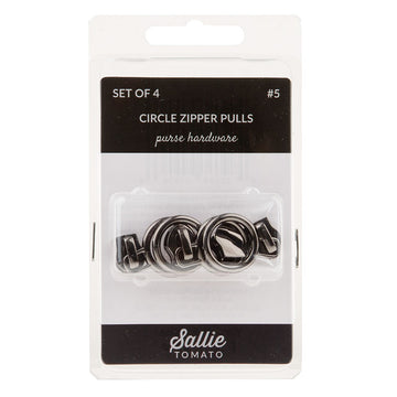 Sallie Tomato Circle Zipper Pull - Set of Four Gunmetal Alternative View #1
