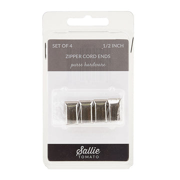 Sallie Tomato Zipper Cord Ends - Set of four Nickel
