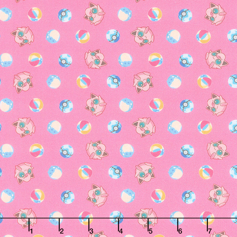 Sunny Days Pokemon - Jigglypuff Pink Yardage